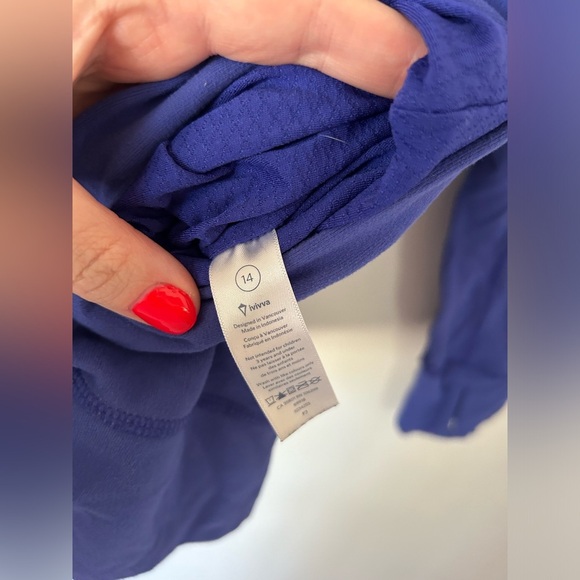 Ivivva Blue Quarter Zip Sweater Size 14 - Picture 5 of 10